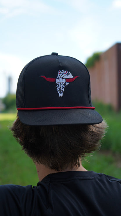 “The Rowdy Gambler” in black.