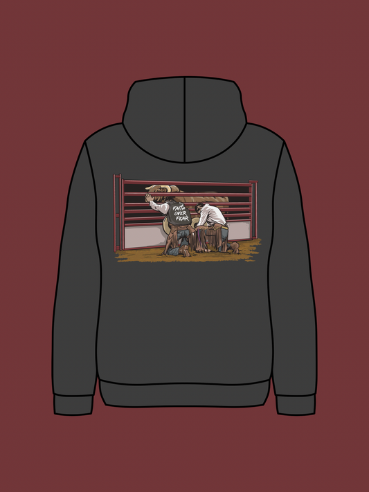 “Faith Over Fear” Charcoal Grey Rodeo Hoodie